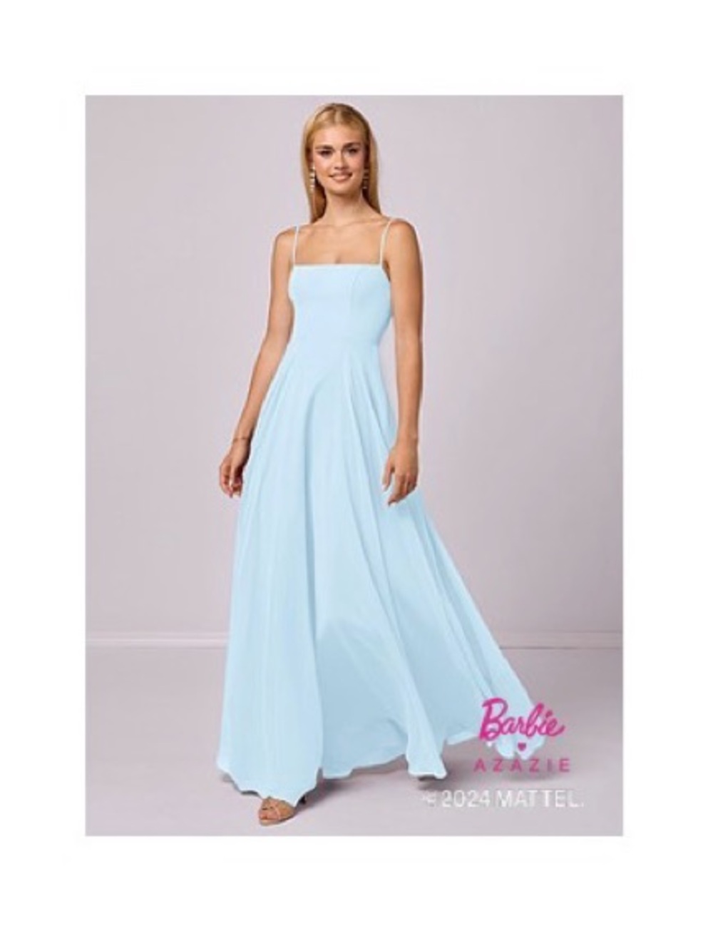 Azazie Barbie 1020 Sky Blue Chiffon bridesmaid dress